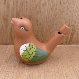Vintage Ceramic Clay Bird Water Whistle