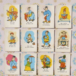 1950's Vintage Happy Families Card Game Complete Original Box