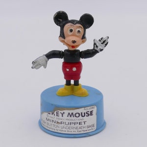 Vintage 1960&#39;s Kohner Walt Disney Mickey Mouse Mini Puppet Collapsible Push Toy
