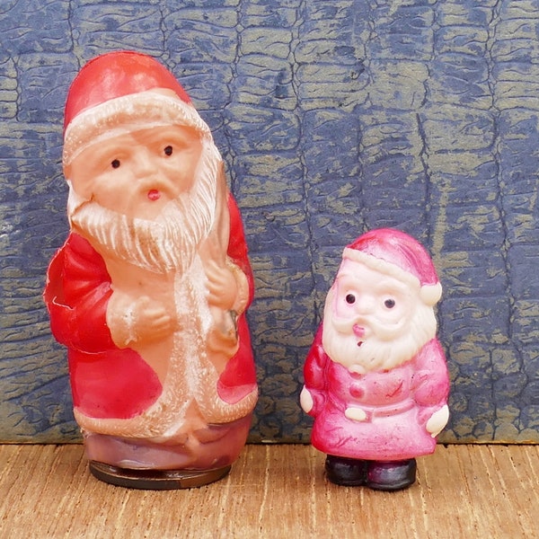 Vintage 1950's Celluloid Santa Claus Father Christmas Figurines