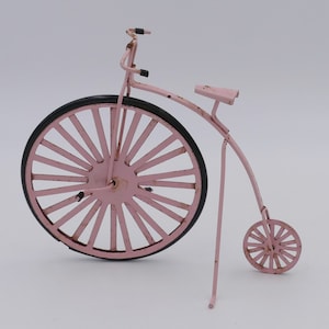 1980&#39;s Pink Metal Penny Farthing Bicycle Ornament Gift Novelty Toys