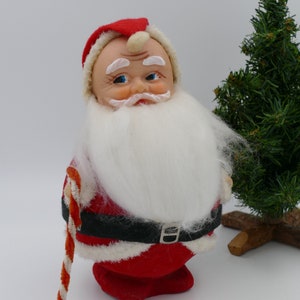 Vintage Flocked Santa Claus Christmas Ornament Decoration