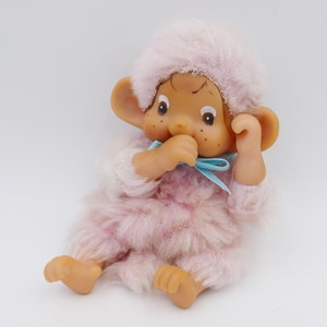 1970&#39;s Unusual Rare PINK Thumb-sucking Ape Monkey Soft Toy