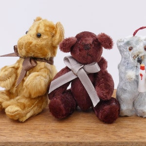 Trio of Mid-century Miniature Teddy Bears
