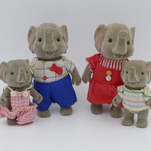 1980&#39;s Forest Families ELEPHANT Family Dad Mom Boy Girl MC Toy Vintage