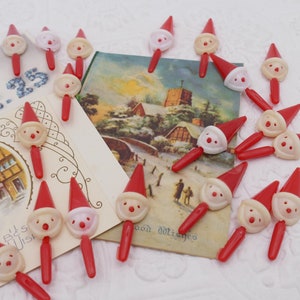 Lote de cabides para cartões de Papai Noel de Natal vintage de meados do século