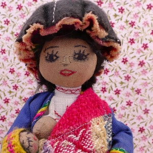 Vintage Peruvian Folk Art Doll Peru Souvenir