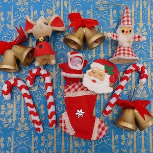 Lote de decoración de adornos navideños vintage