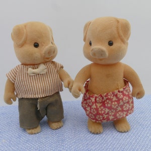1980&#39;s Forest Families PIG Dad Mom MC Toy Vintage