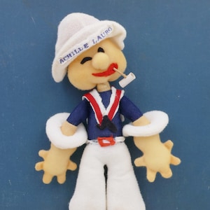 1950s Achille Lauro Cruise Steamship Souvenir Pop-Eye Sailor Doll Figurine Nautical Memorabilia