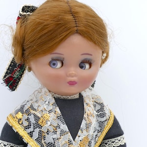 Vintage Side Glancing Sleepy Eyed Doll Spanish Folk Art Doll