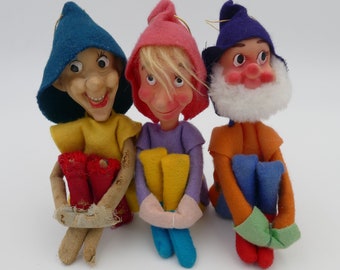 Vintage 1960's Set of Knee-Huggers Elves & Gnome