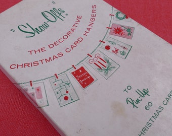 Vintage Mid-Century Christmas Card Hangers Pegs Original Packaging
