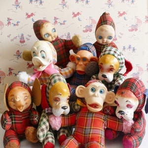 Rubber Face Soft Toys Vintage 1960&#39;s - Pick and choose option
