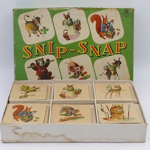 Vintage 1950&#39;s Snip-Snap Matching Card Game Original Box