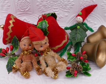 Vintage Mid-Century Christmas Ornaments Decoration Lot