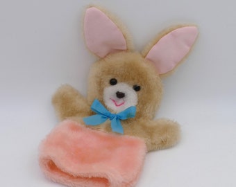 Vintage 1980's Plush Bunny Rabbit Hand Glove Puppet Soft Toy Easter Bunny