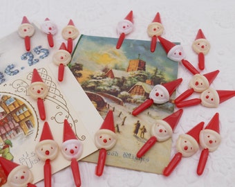 Vintage Mid-Century Christmas Santa Claus Card Hangers Pegs Lot