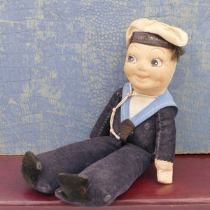 1950s Jollyboys Castlemarine Steamship Souvenir Sailor Doll Jolly Boy Norah Wellings Type Nautical Memorabilia
