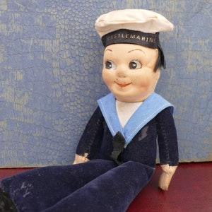 1950s Jollyboys Castlemarine Steamship Souvenir Sailor Doll Jolly Boy Norah Wellings Type Nautical Memorabilia