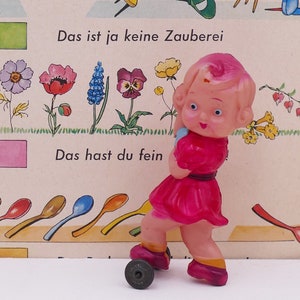 Vintage 1950&#39;s Celluloid Rollerskate Girl Doll Figurine