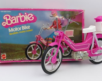 1983 Mattel Barbie Motor Bike Realistic Motor Noise Set 4856 Fashion Doll Accessory Furniture Original Box Etsy