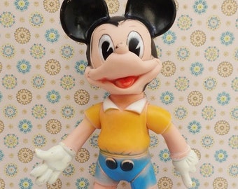 1960's Walt Disney Mickey Mouse Ledraplastic Type Rubber Figurine