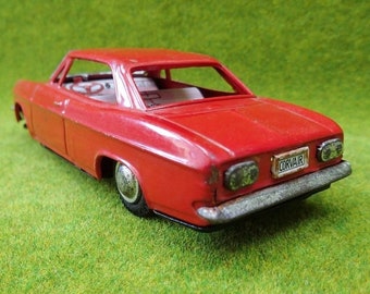 Tin Litho Red 7" Chevrolet Chevy Corvair Toy Friction Car Japan 1960's