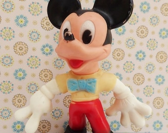 1960's Walt Disney Mickey Mouse Ledraplastic Type Rubber Figurine