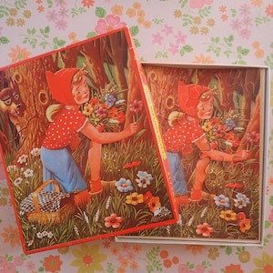 Vintage 1950's Little Red Riding Hood Wooden Jigsaw Puzzle