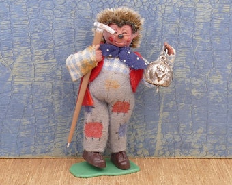 Vintage 1950's Peter-Figuren Chimney Sweep Hedgehog Figurine