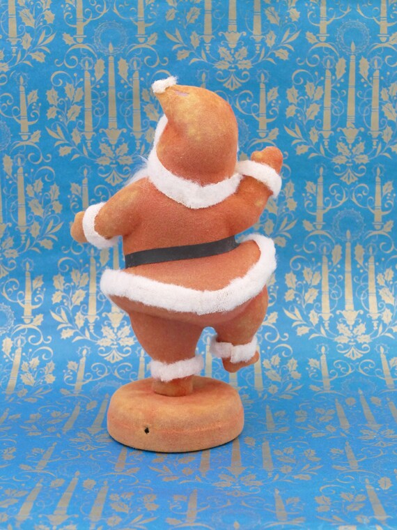 Vintage Flocked Santa Claus Christmas Ornament Decoration - Etsy