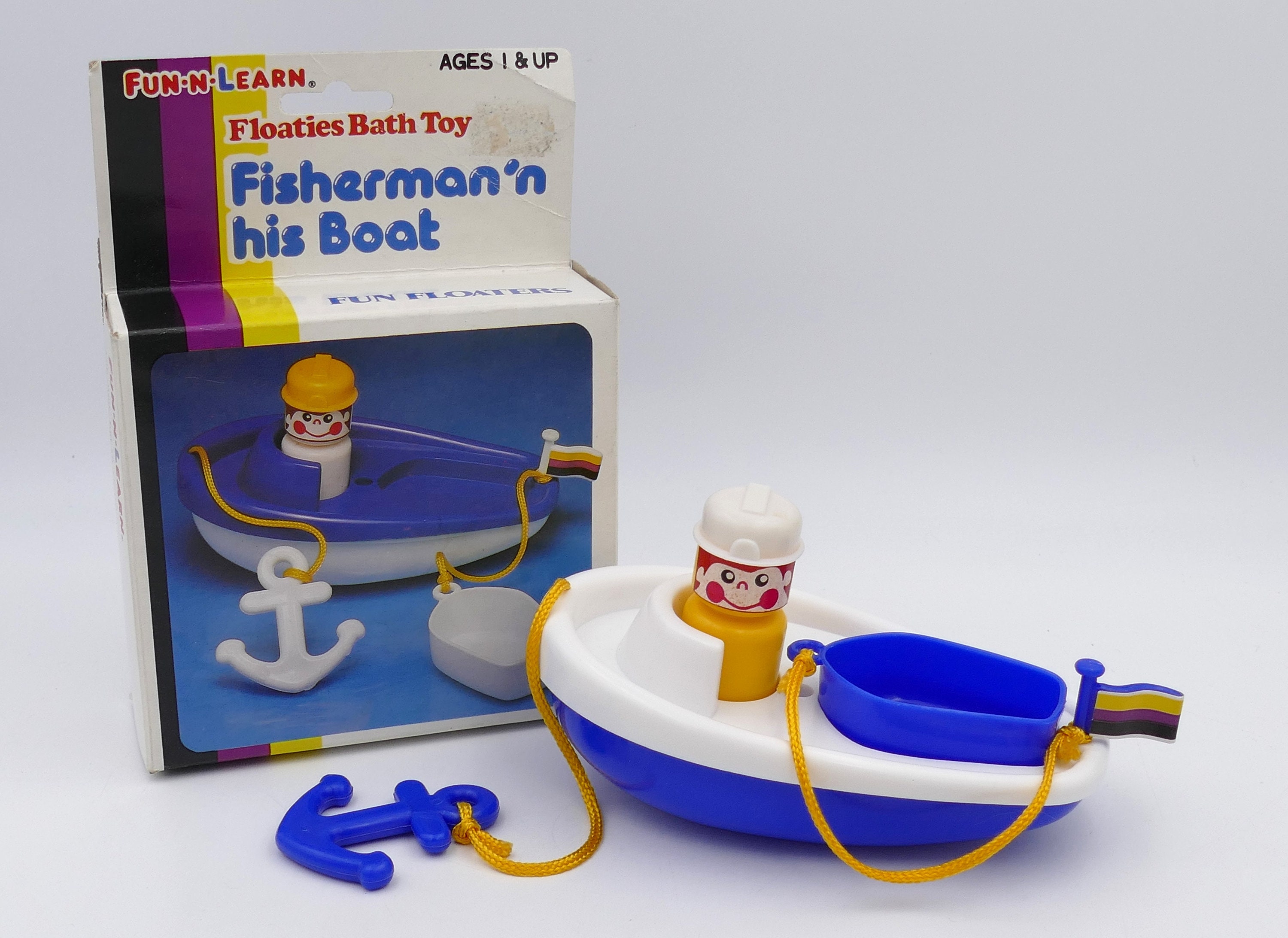 Vintage 1980's Floaties Bath Toy Fun-N-Learn Taiwan Original Box