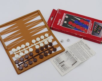 1970's Vintage Travelling Magnetic Backgammon Set Complete Unused