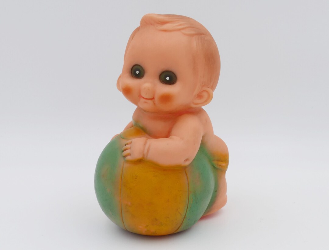1960's Vintage Baby Ball Rubber Squeaky Toy Etsy
