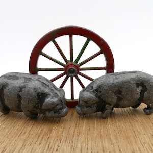 Mid-Century Early 20th Century Antique Lead Iron Farmyard Animal Figurines