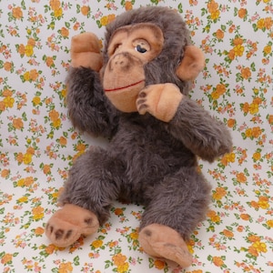 Vintage Large Chimpanzee Monkey Ape Mohair Plush Soft Toy