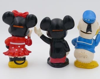 Trio 1980's Vintage Walt Disney Character Donald Duck Minnie