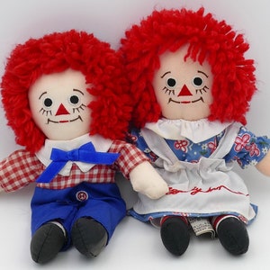 1990&#39;s Raggedy Ann Raggedy Andy Dolls Rag Dolls Applause Inc