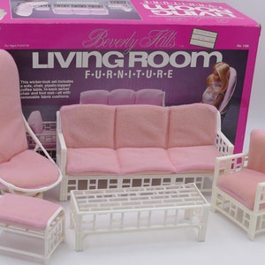 1985 Fashion Doll Beverly Hills Furniture Living Room Set Fashion Doll Furniture Original Box