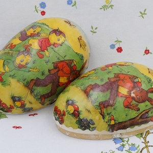 Huevo de Pascua de papel maché de mediados de los años 50, Alemania Occidental