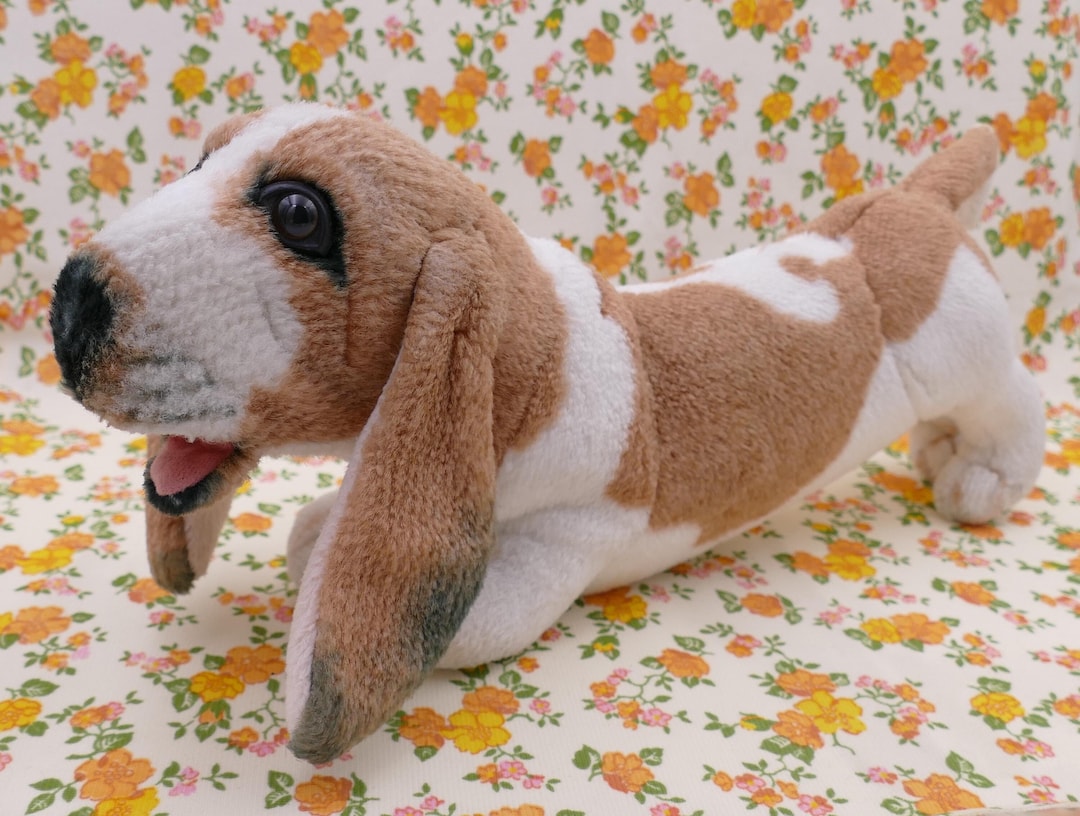 Vintage Basset Hound Dog Plush Toy Bendable Wire Legs - Etsy