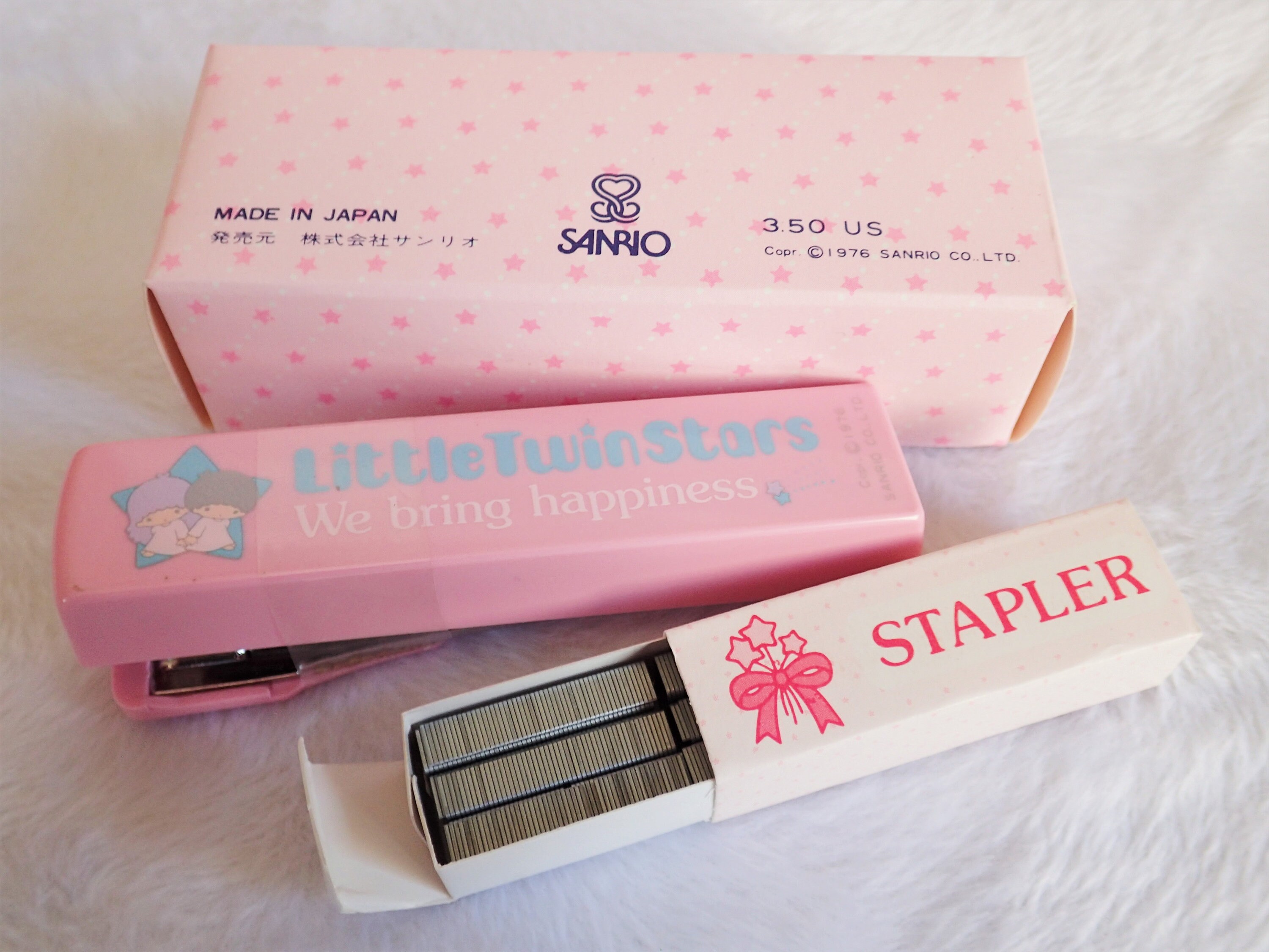 1976 Vintage Sanrio/kawaii 'little Twin Stars' Stapler Set