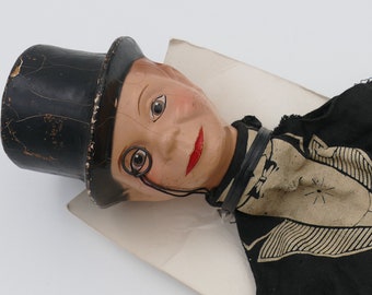 1930's Edgar Bergen's Charlie McCarthy Inc Composition Cloth Puppet