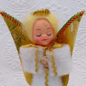 Vintage Mid-Century Christmas Choir Angel Figurine Tree Top Ornament Decoration