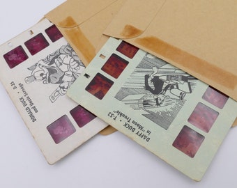 1950er Jahre Tru-Vue Bild Story Donald Duck & Daffy Duck Dias