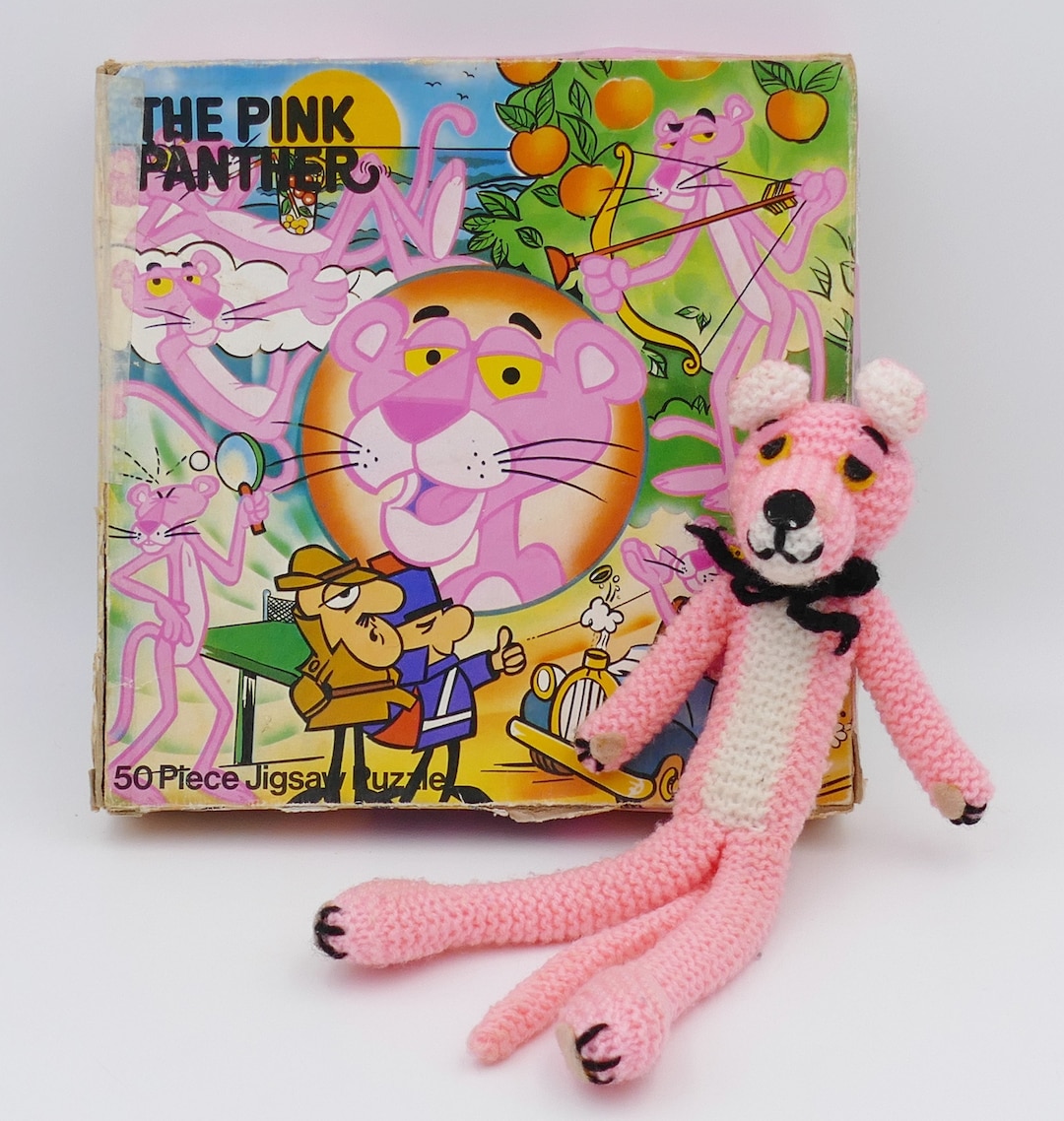 Pink Panther 1980's Novelty Toys Collectibles Puzzle Knitted Soft