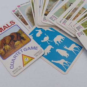 1970&#39;s Vintage Piatnik Animals Quartet Card Game Complete Original Box