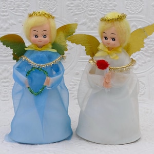 Vintage Mid-Century Christmas Choir Angel Figurine Tree Top Ornaments Decorations