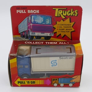 Vintage Die-cast Pull Back Trucks Pull &#39;n Go Toy Car Original Packaging NRFP Hong Kong